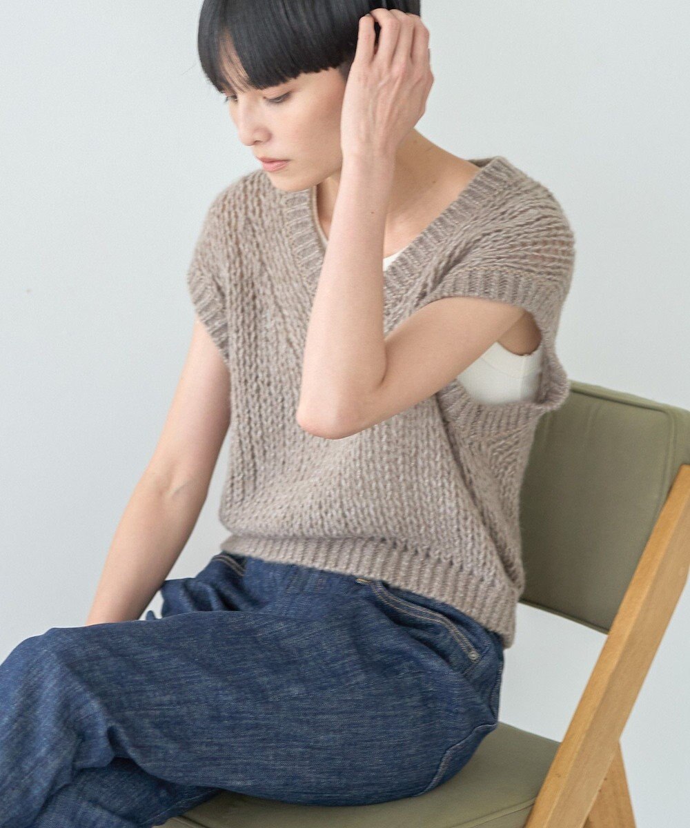 AMERICAN HOLIC 【選べる丈】甘編みニットベスト 