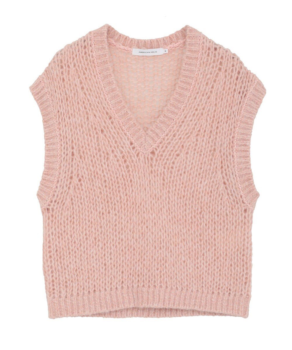 AMERICAN HOLIC 【選べる丈】甘編みニットベスト 