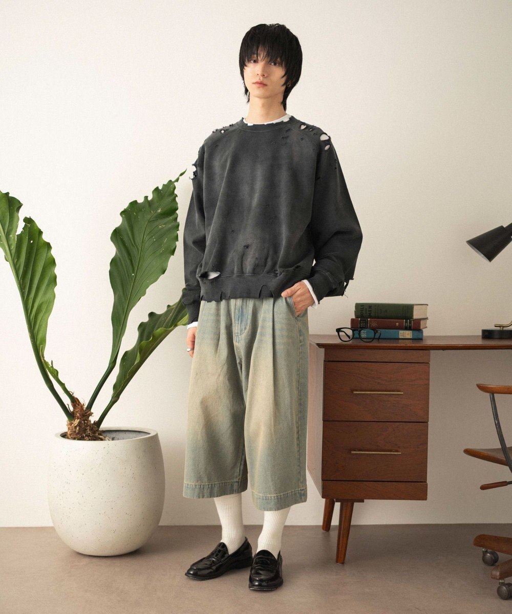 WEGO ショートダメージプルオーバー 