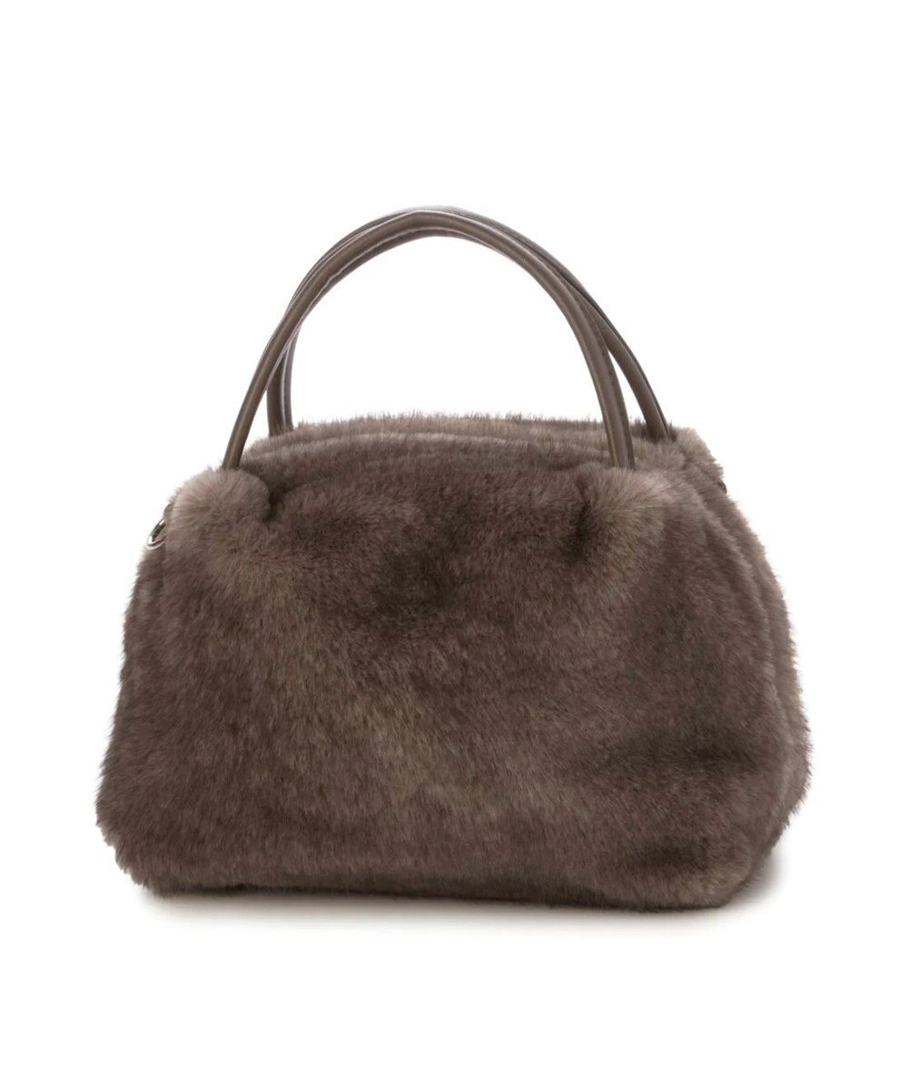 UNBILLION カシュカシュ cachecache / ミンク風エコファー2wayボックストート 