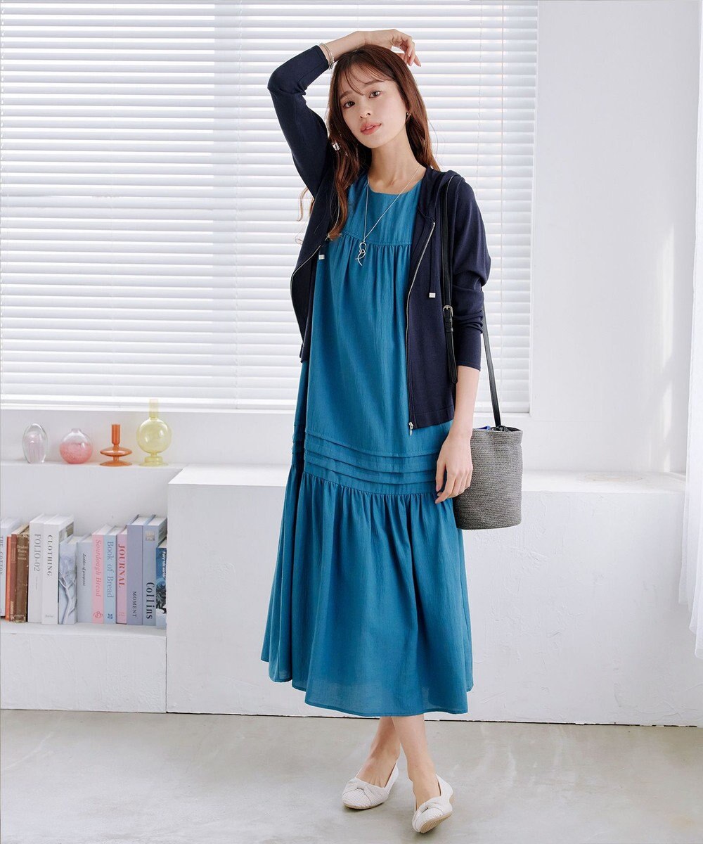 Tiaclasse L 【小倉優子さん着用】【洗える】サマーニットショートパーカー 