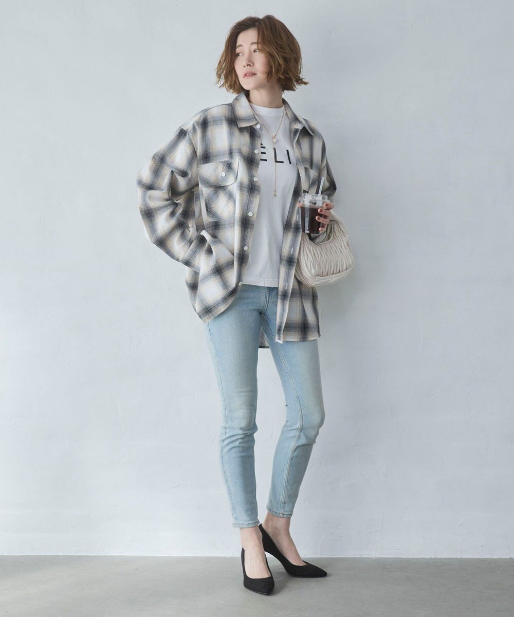 WEGO 【ユニセックス着用ITEM/SMLサイズ展開】オンブレチェックシャツ（LS） 