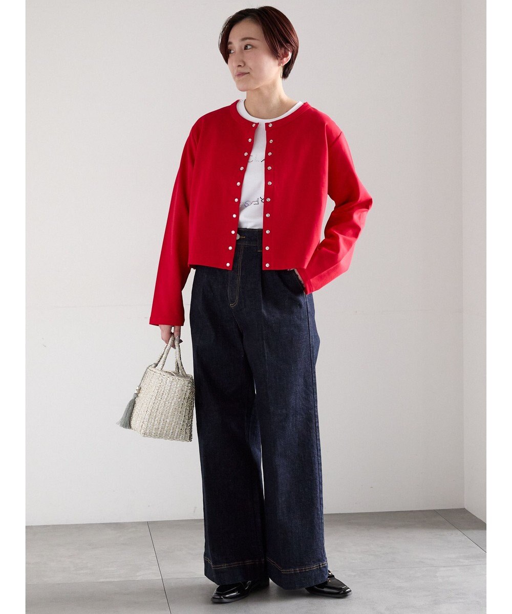 Te chichi カットソークルーネックカーディガン 