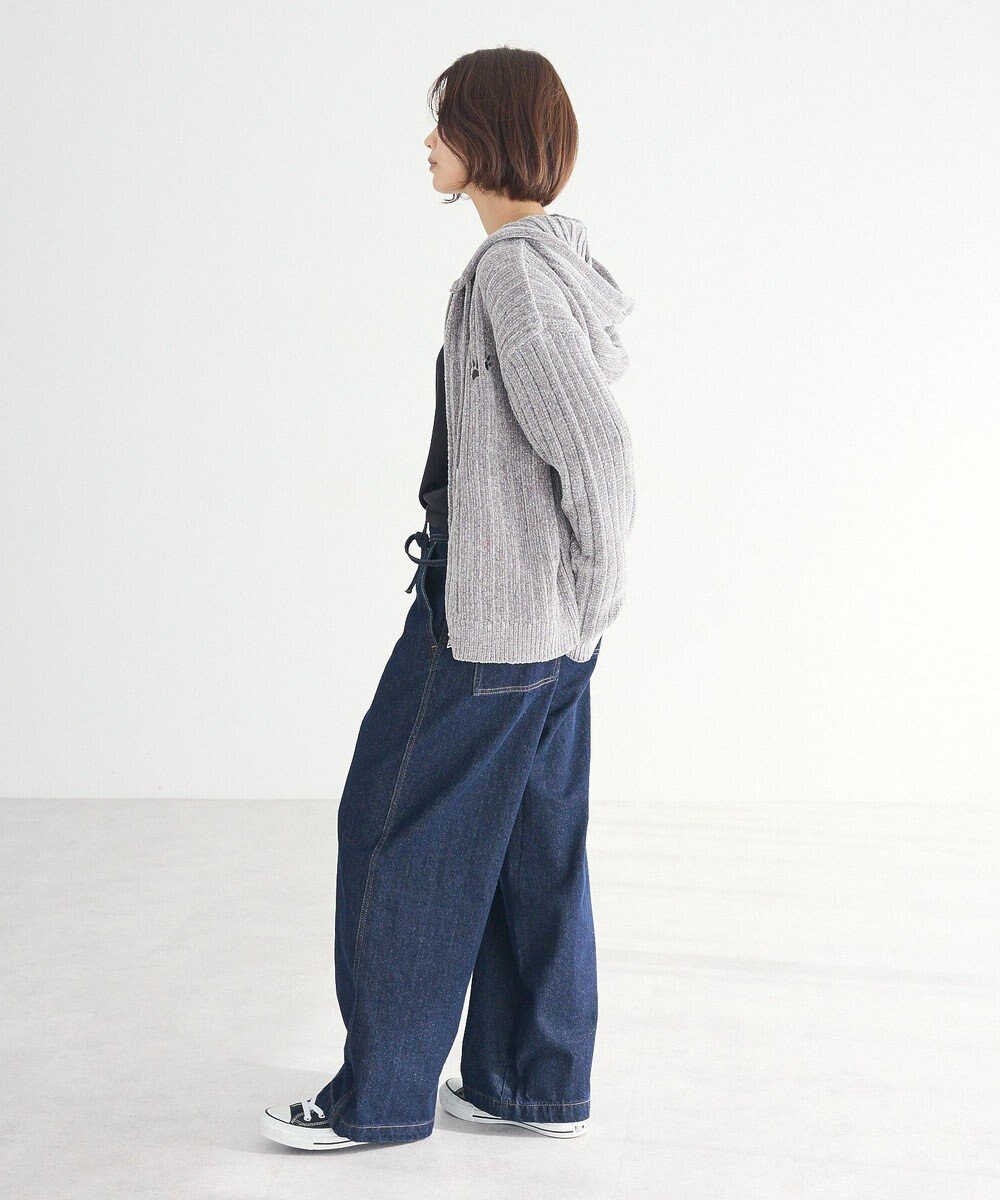 CRAFT STANDARD BOUTIQUE アニマル刺繍ニットZIPパーカー 