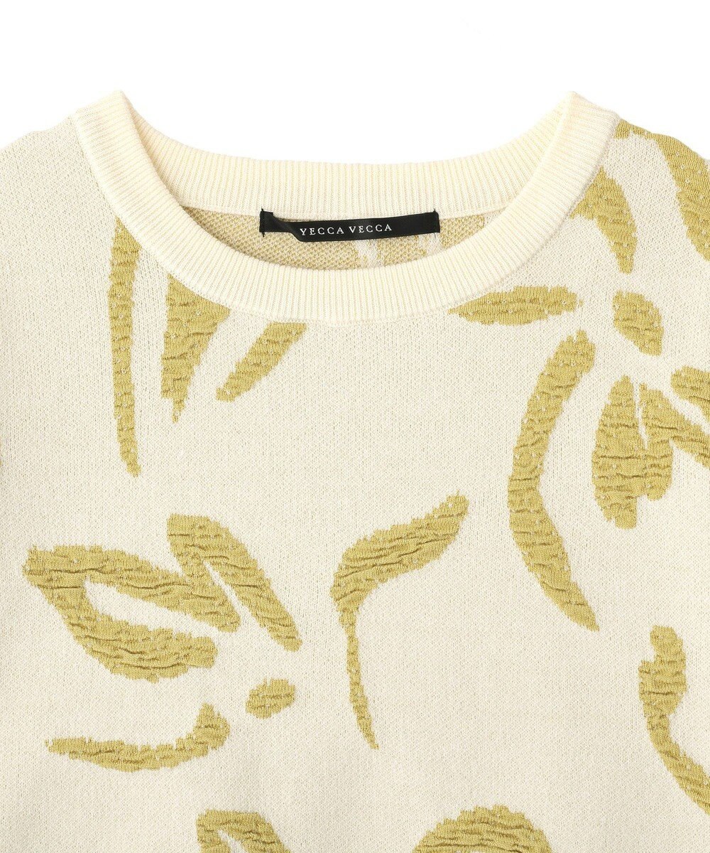 YECCA VECCA アート柄ふくれジャガードニット 