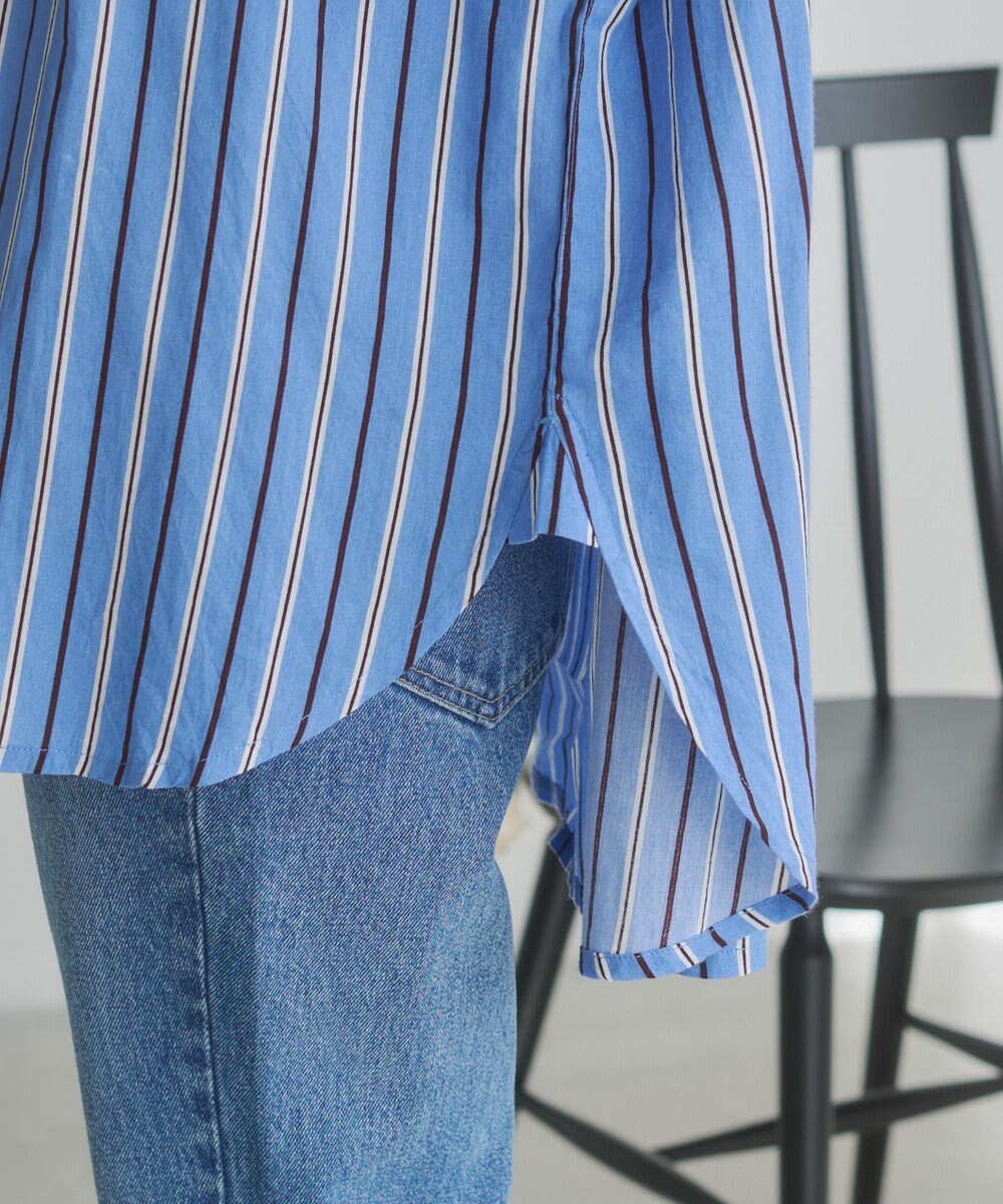 WEGO 着丈が選べる オーバーサイズ バンドカラー シャツ / ストライプ / 無地 