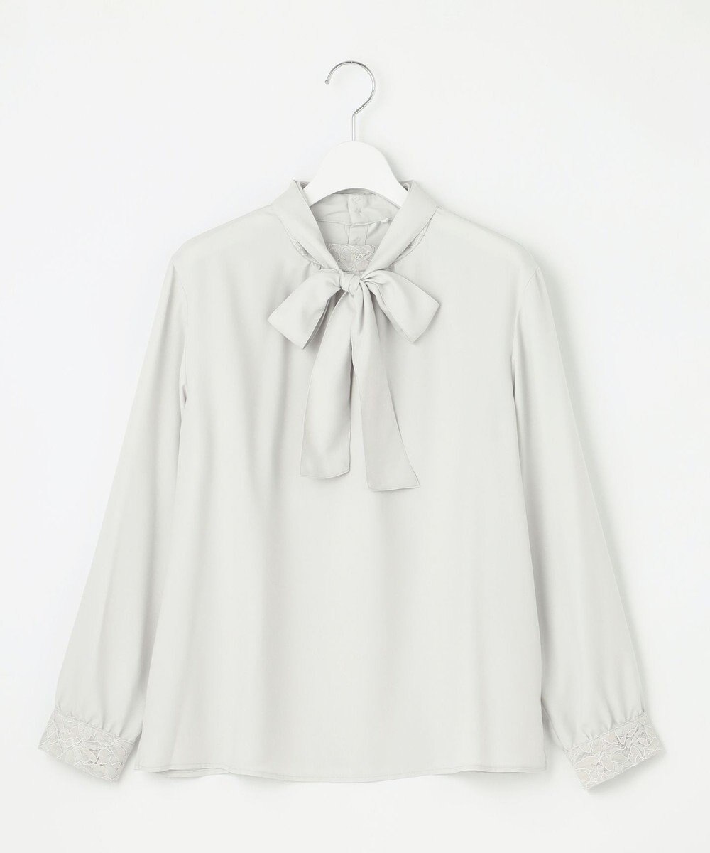 J.PRESS LADIES S 【洗える】ヌーディスバックサテン ボウタイ ブラウス 