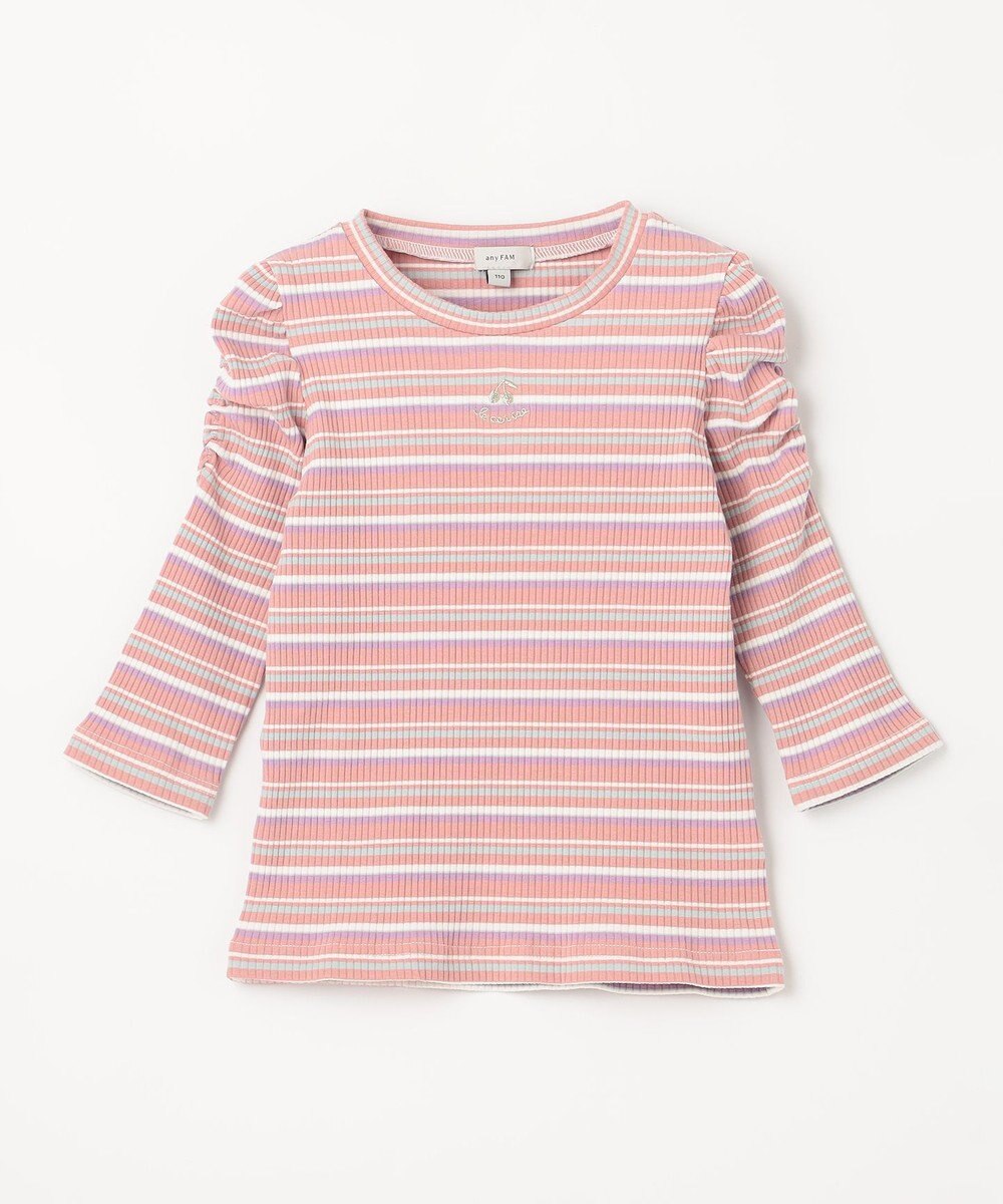 ANY KIDS 七分袖 テレコボーダー Tシャツ 