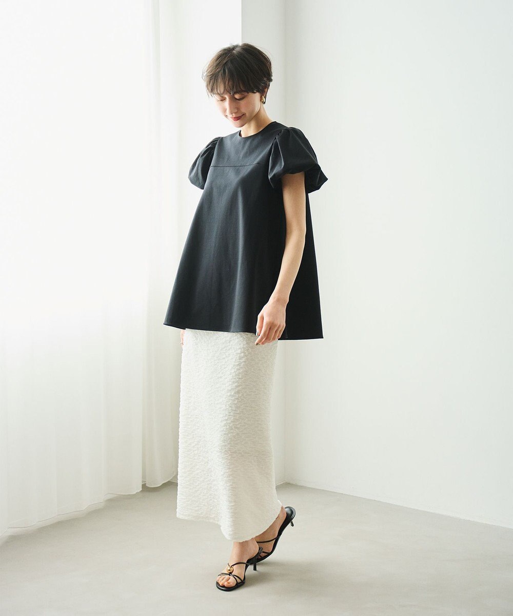 #Newans 【洗える】Aラインパフスリーブカットソー 