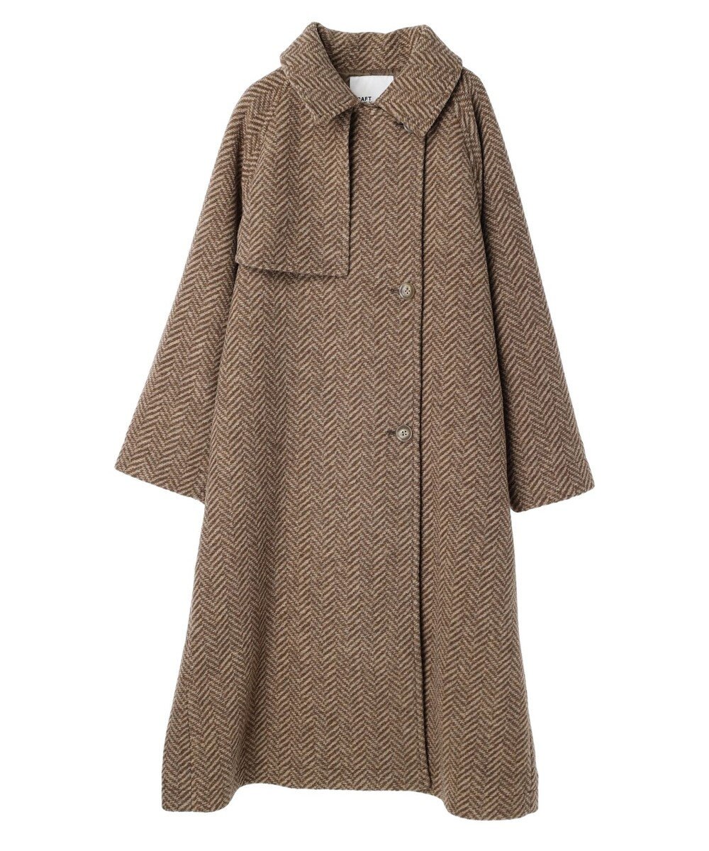 CRAFT STANDARD BOUTIQUE ウール混ガンパッチロングコート 