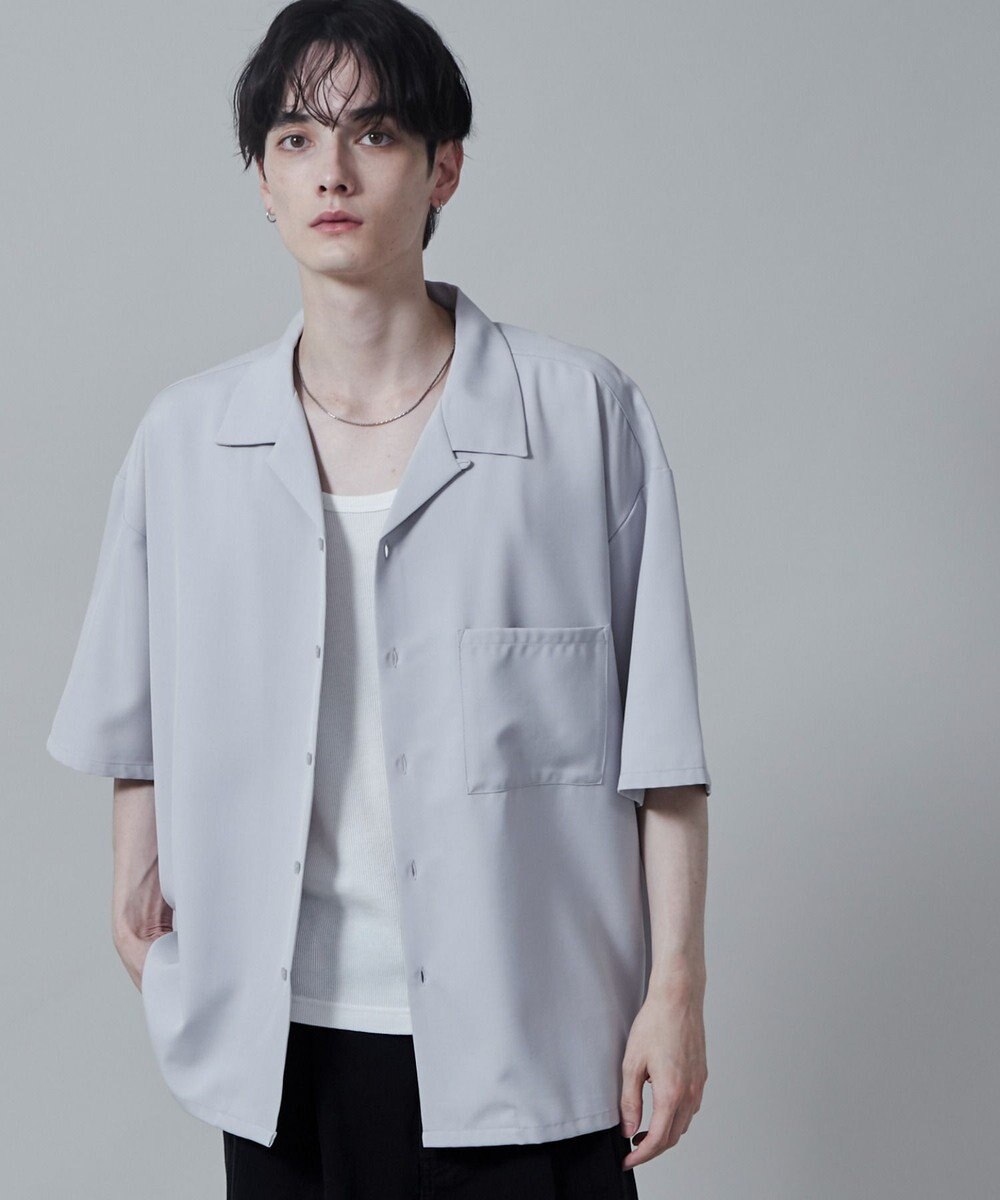 WEGO 【速乾/シワになりにくい】ドライポリオープンカラーシャツ(S) 