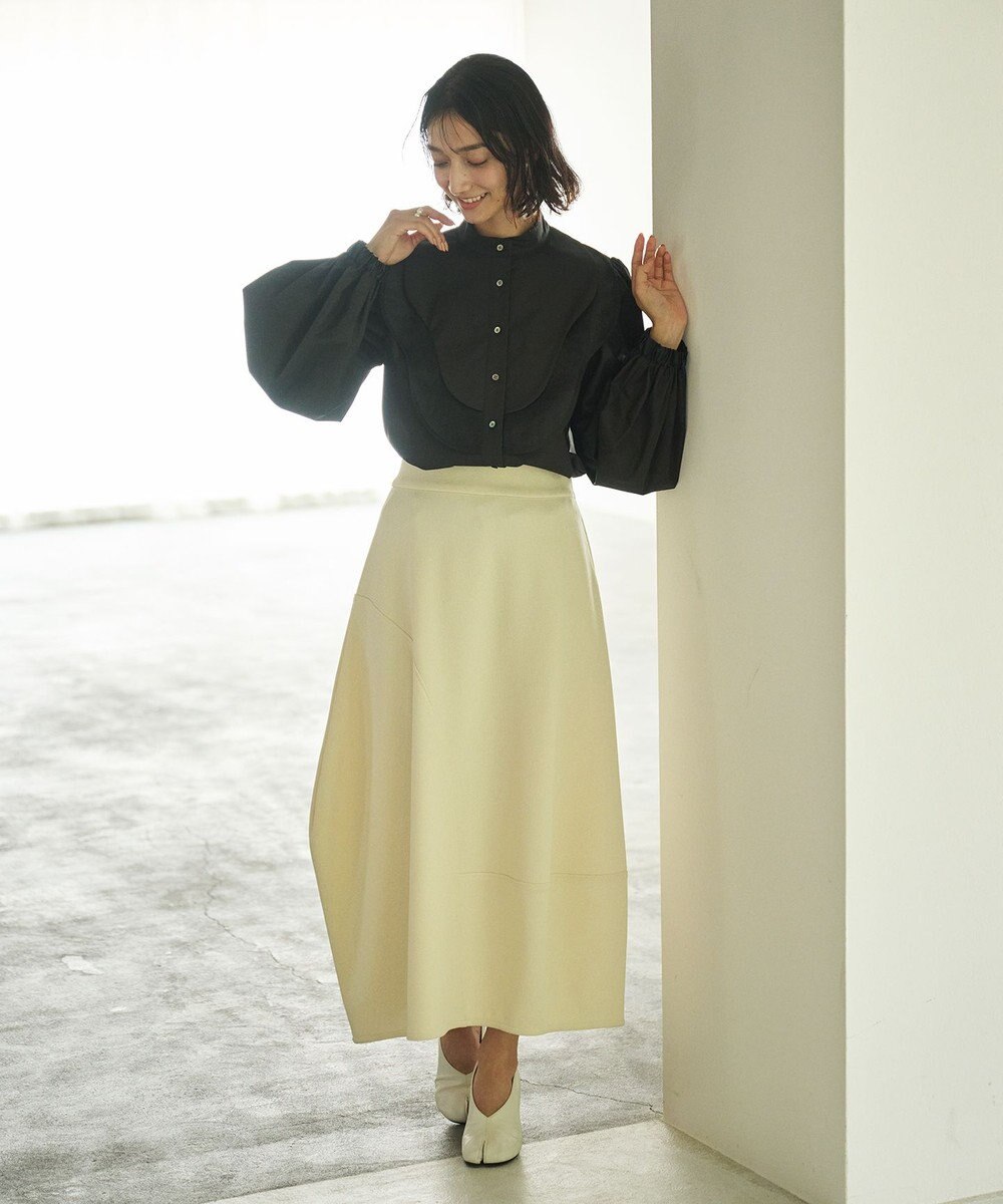 #Newans 【洗濯機可能】ウェイビービブデザインブラウス 