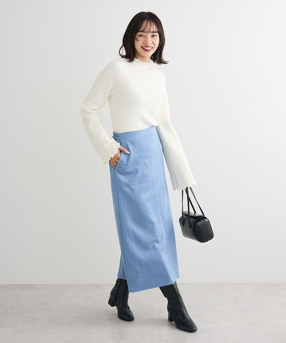 Green Parks なめらかタッチスウェード調Ｉラインスカート 