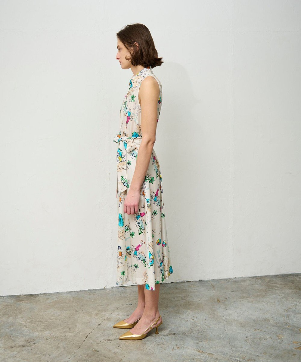 GRACE CONTINENTAL バックコンシャスプリントワンピース 