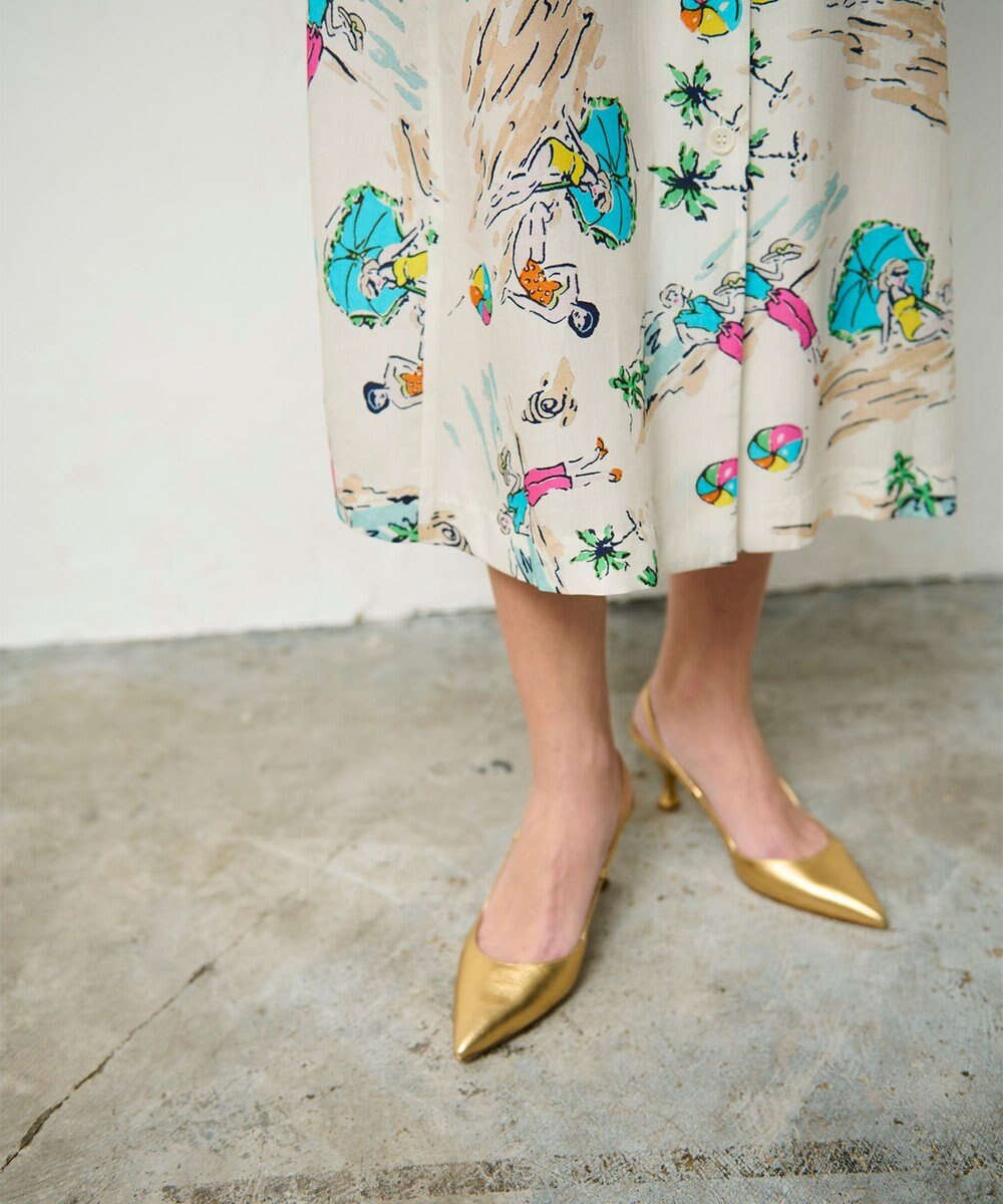 GRACE CONTINENTAL バックコンシャスプリントワンピース 