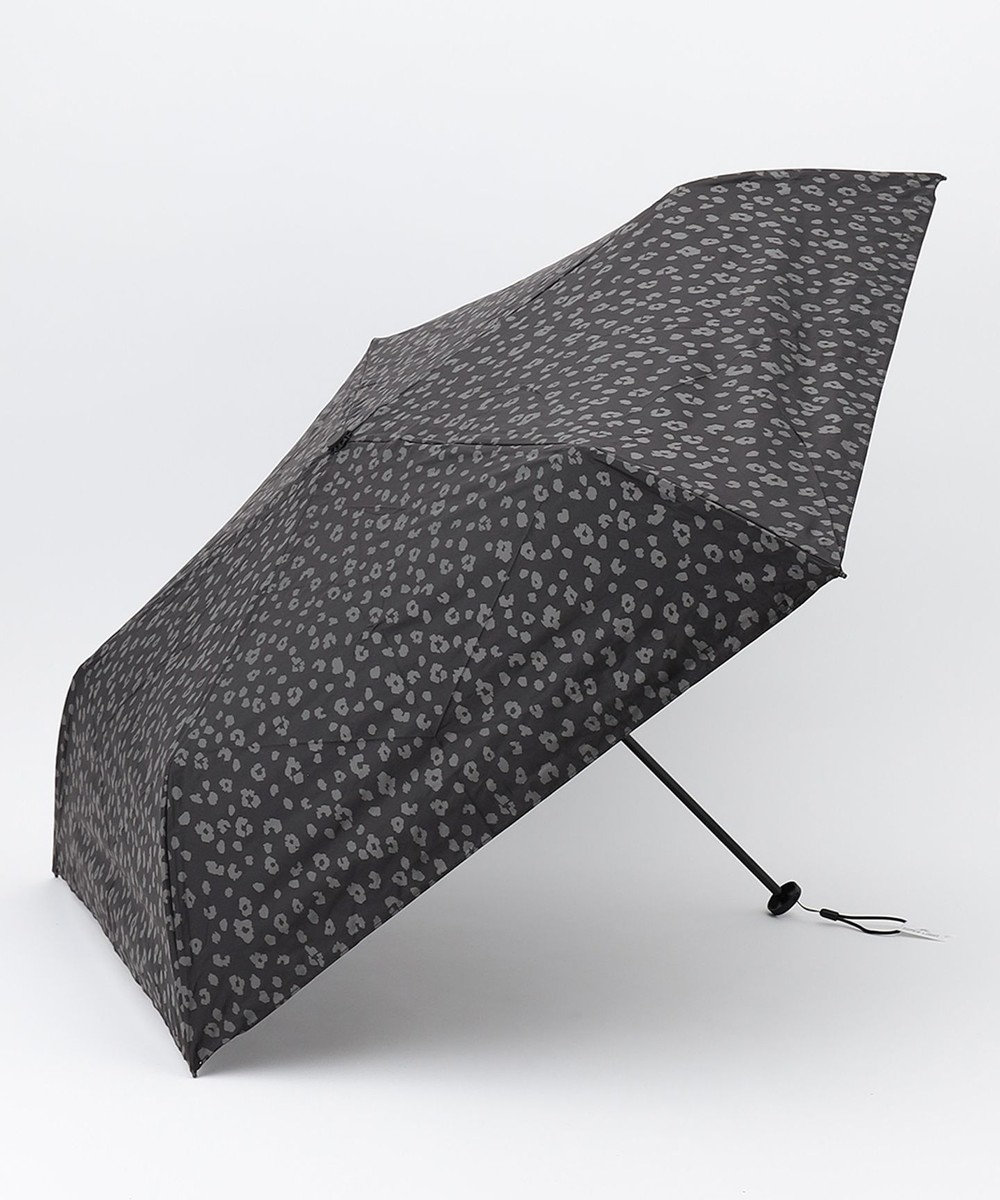 【晴雨兼用】スーパーライトレオパード 折りたたみ傘, ライトグレー系, 2