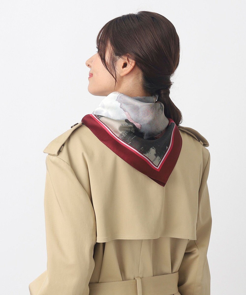 MOONBAT 【WEB限定】PAUL & JOE ACCESSOIRES シルクツイル キャットコラージュスカーフ 58×58cm 