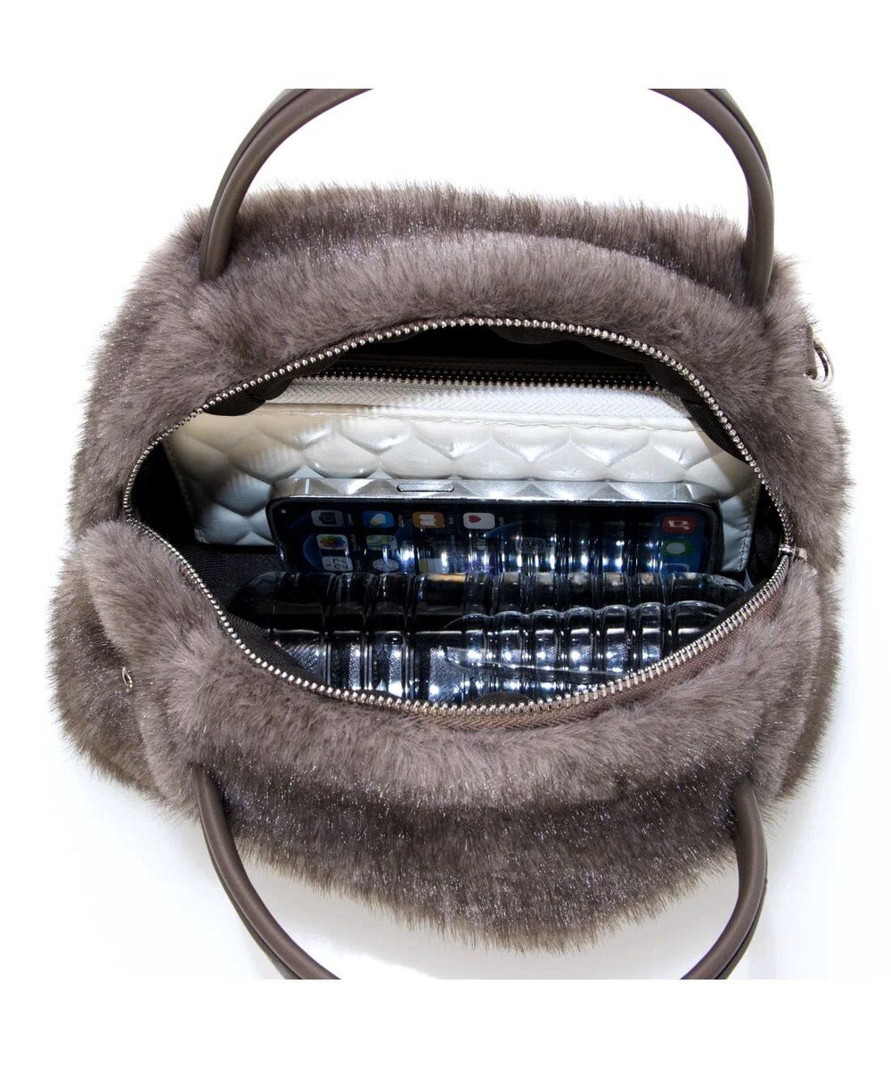 UNBILLION カシュカシュ cachecache / ミンク風エコファー2wayボックストート 