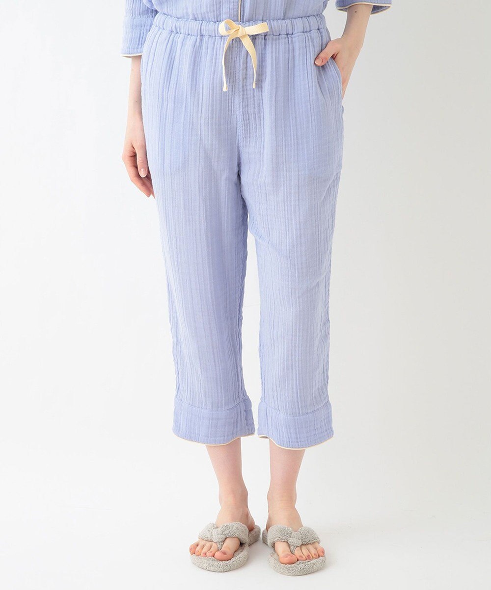 UCHINO クレープガーゼ ノーカラーレディスパジャマ 