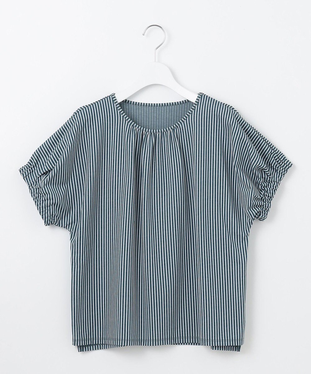 J.PRESS LADIES L 【WEB限定カラーあり・洗える】ストライプジャージー フレンチスリーブ カットソー 