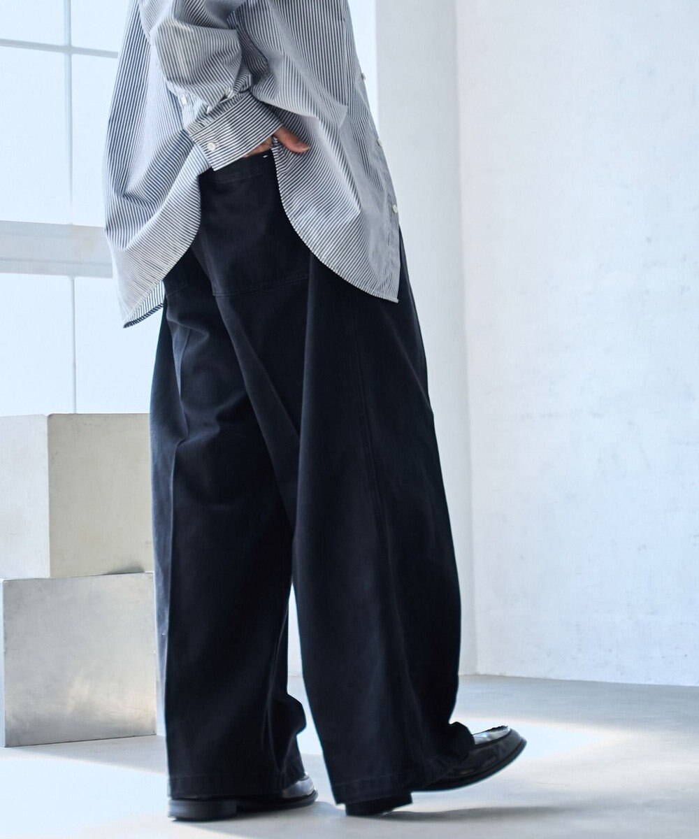 WEGO 【ウエストゴム】スーパーバギーデニムスラックス 