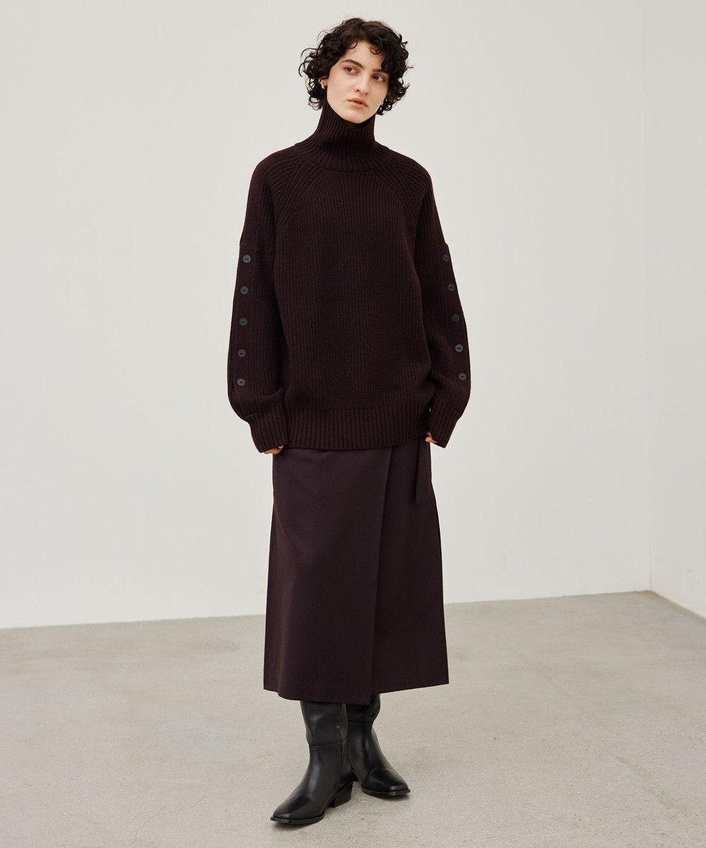 BEIGE， TERNES / ウールナローラップスカート 