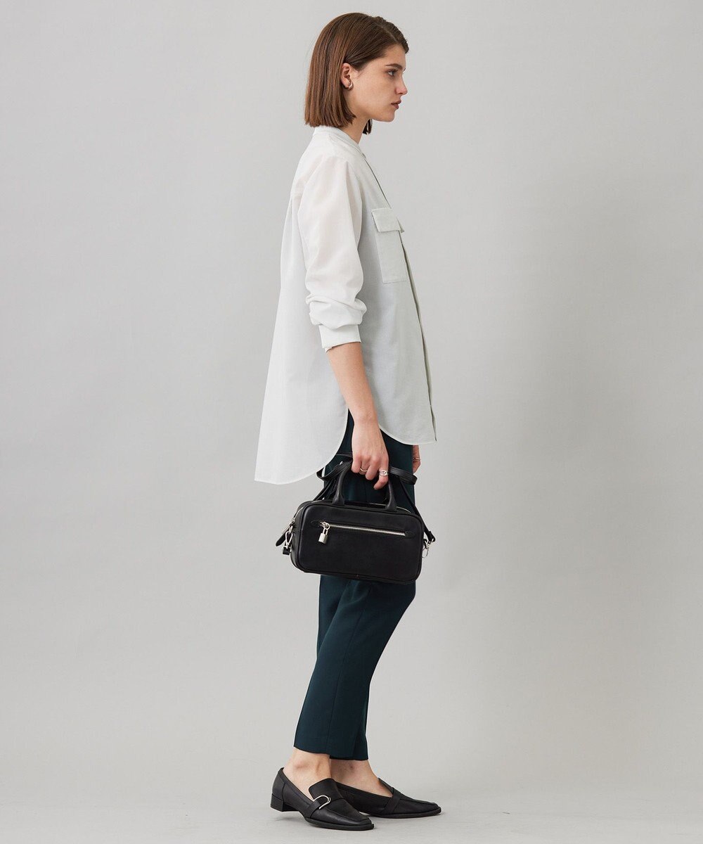 ICB 【洗える】シアーボイル バンドカラーシャツ 