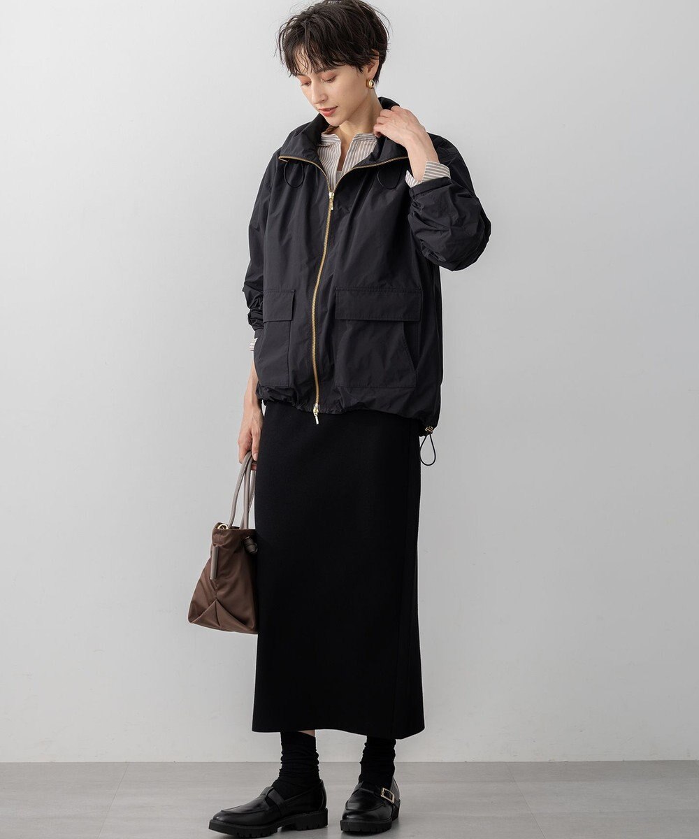 23区 L 【撥水加工】ソフトメモリータフタ スタンドネック ブルゾン 