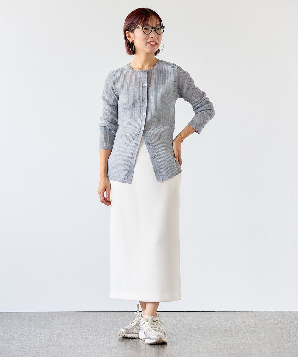 UNFILO シアーリブ ニットカーディガン 