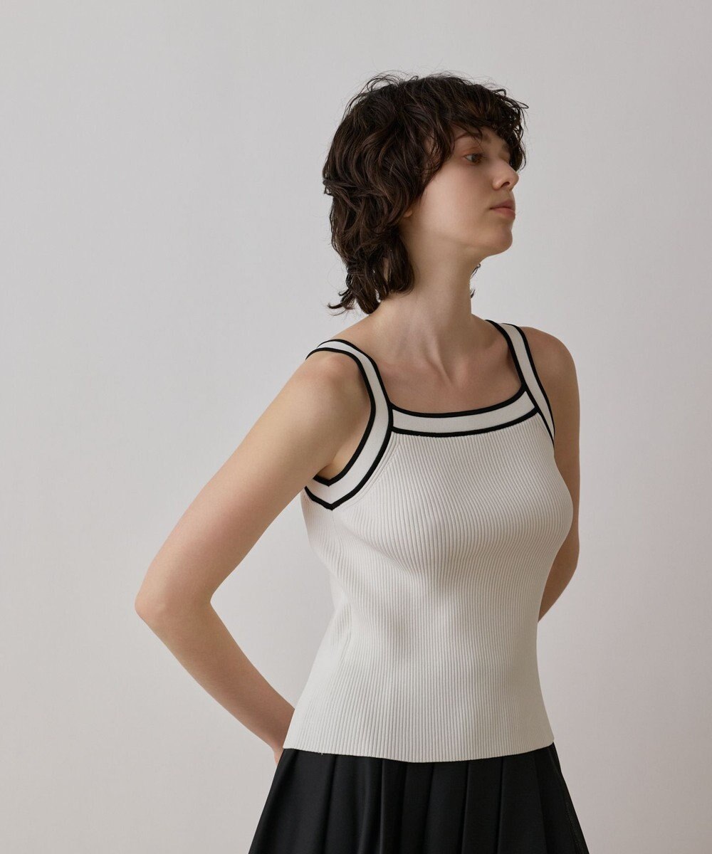 GRACE CONTINENTAL バイカラーリブニットトップ 