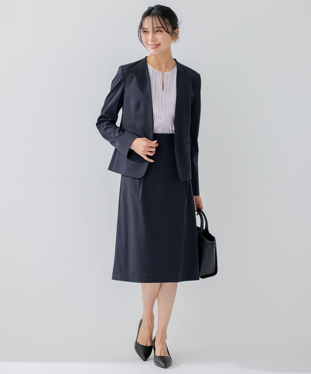 23区 S 【洗える】 バックサテンアムンゼン キーネック ブラウス 