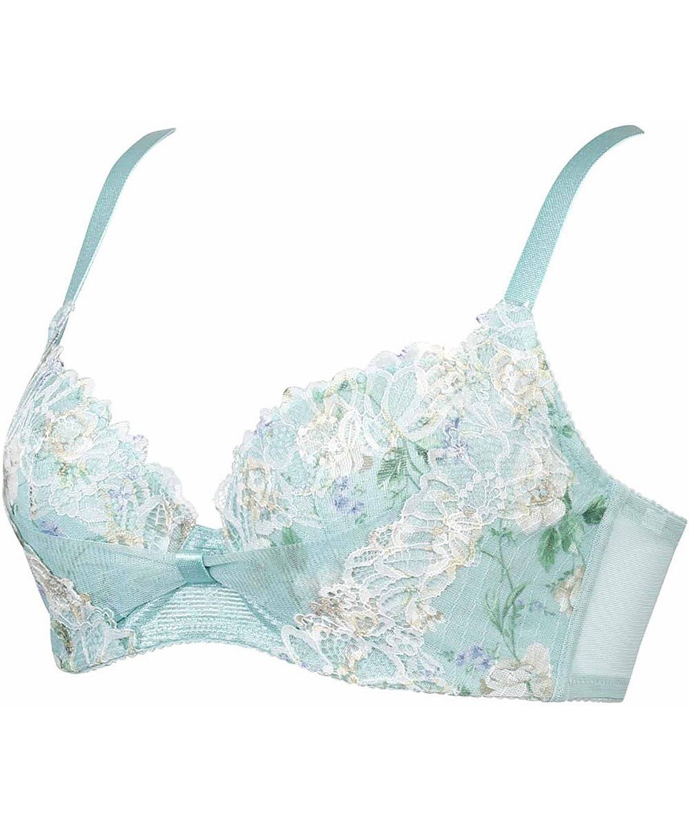 WACOAL 【リボンブラ 脇すっきり】 ブラジャー 脇高設計 着やせシルエット 谷間をメイクしてキープ Gカップまで対応 大きいサイズ レディース BRB433 /ワコール 