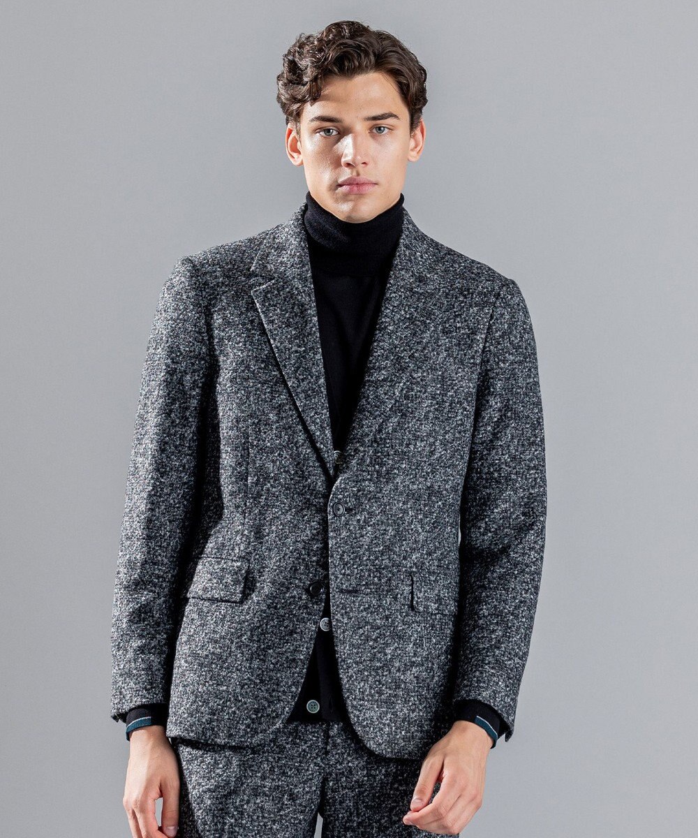 JOSEPH HOMME ROMA TWEED JERSEY JACKET 