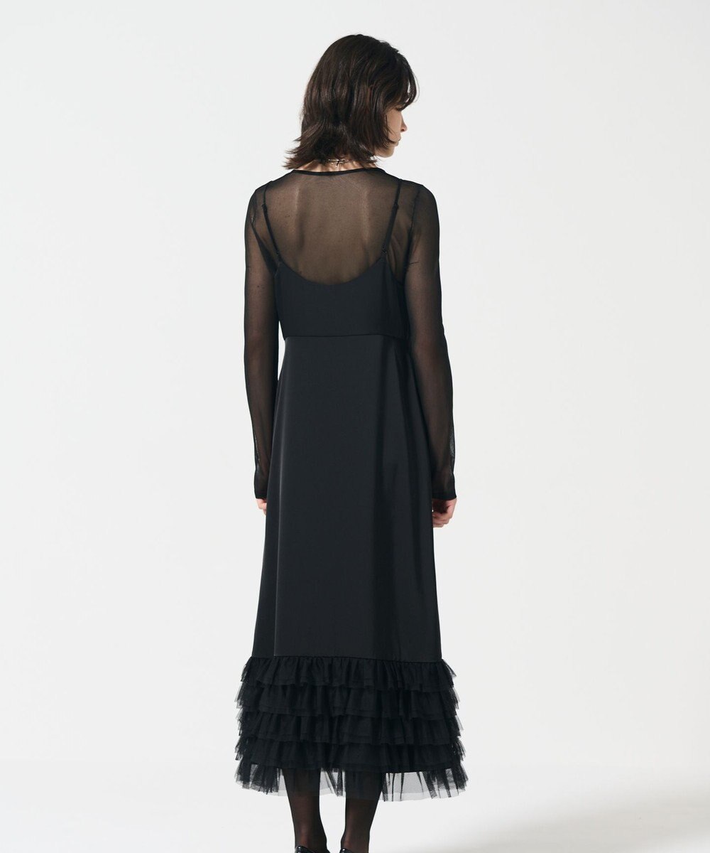 GRACE CONTINENTAL フリルチュールサテンキャミワンピース 