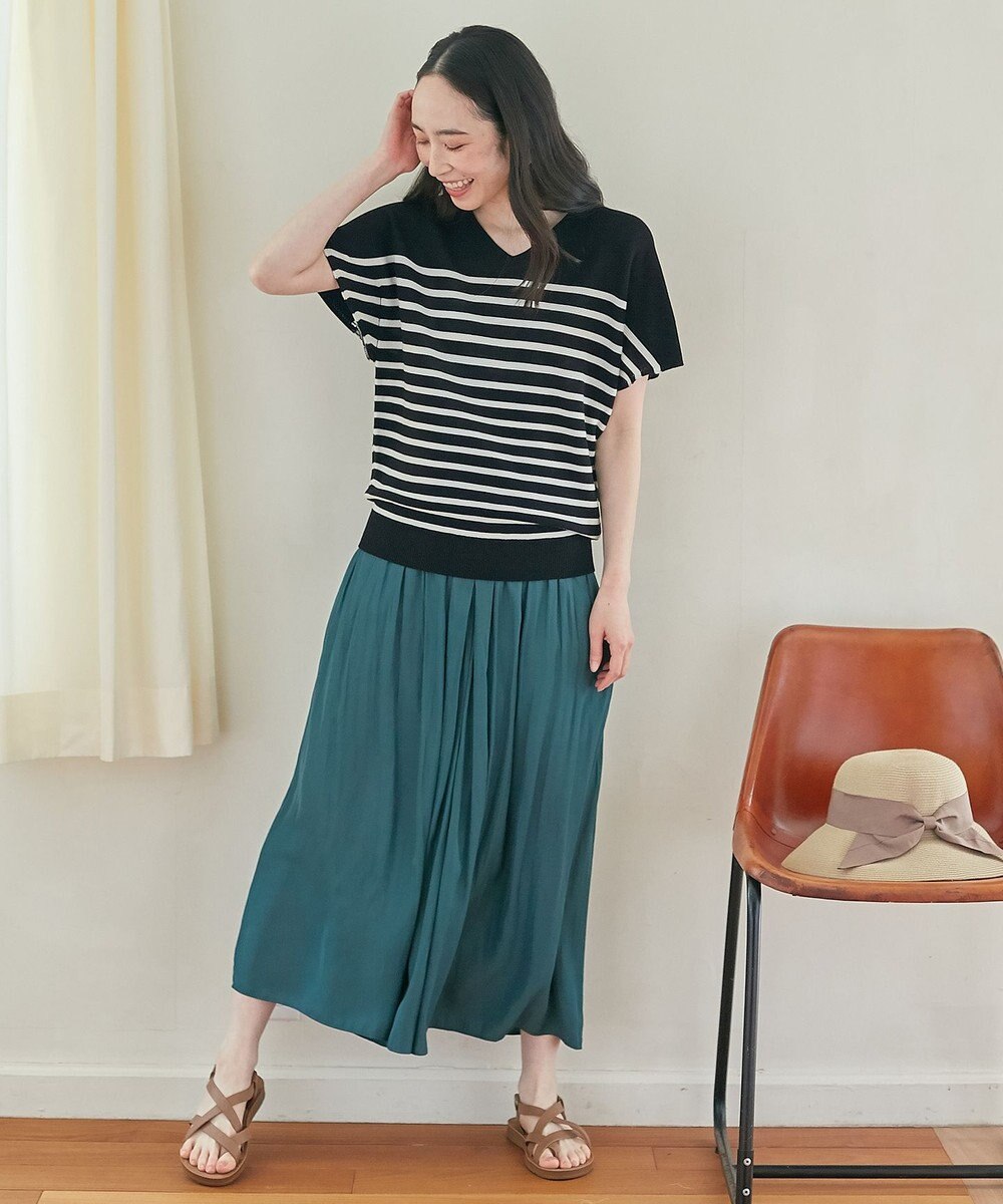 ANY 【洗濯機可/UVケア/アンチピリング】アクリルガーター バタフライスリーブニット 