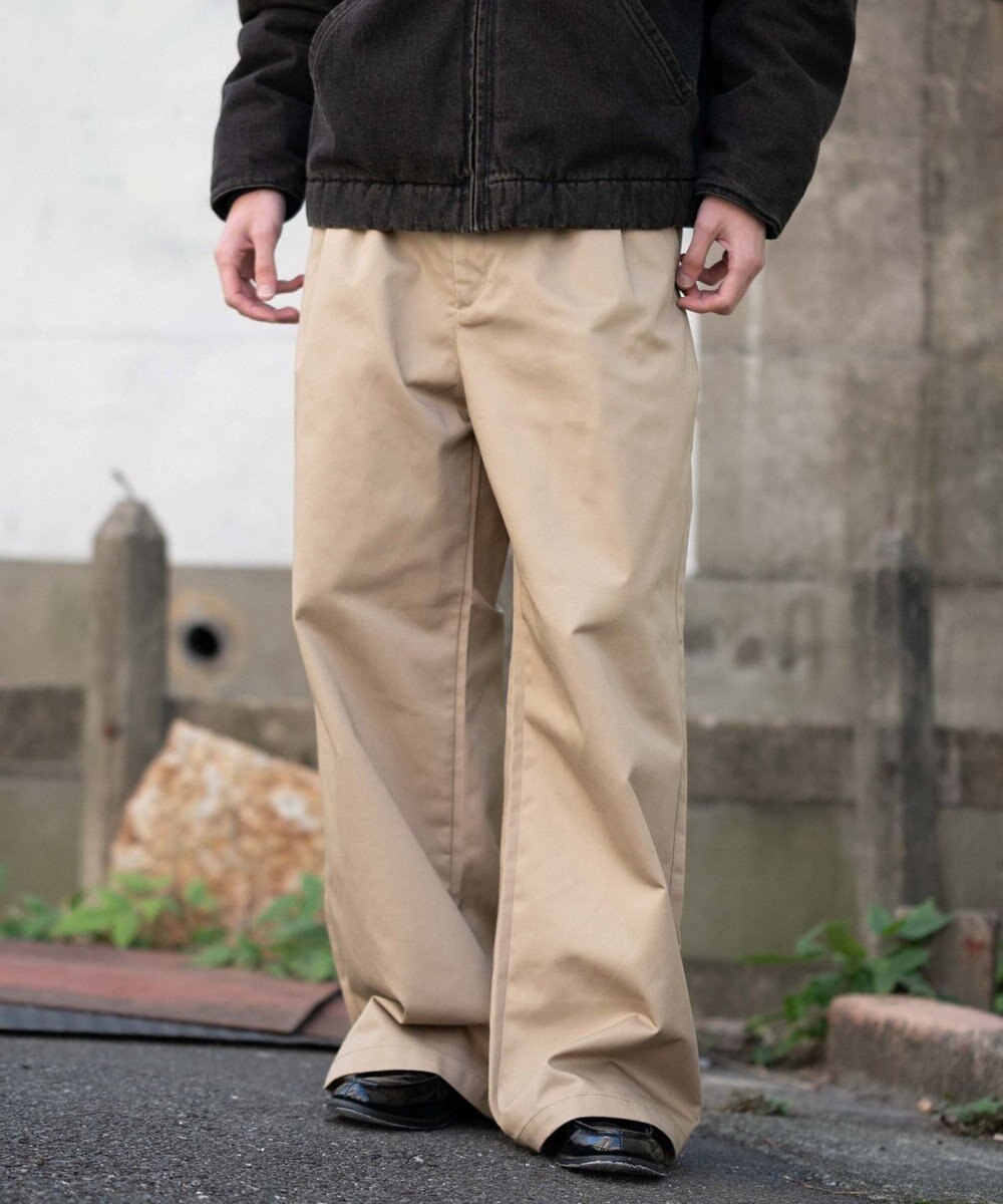 WEGO 別注RED　KAPタックワイドチノパンツ 