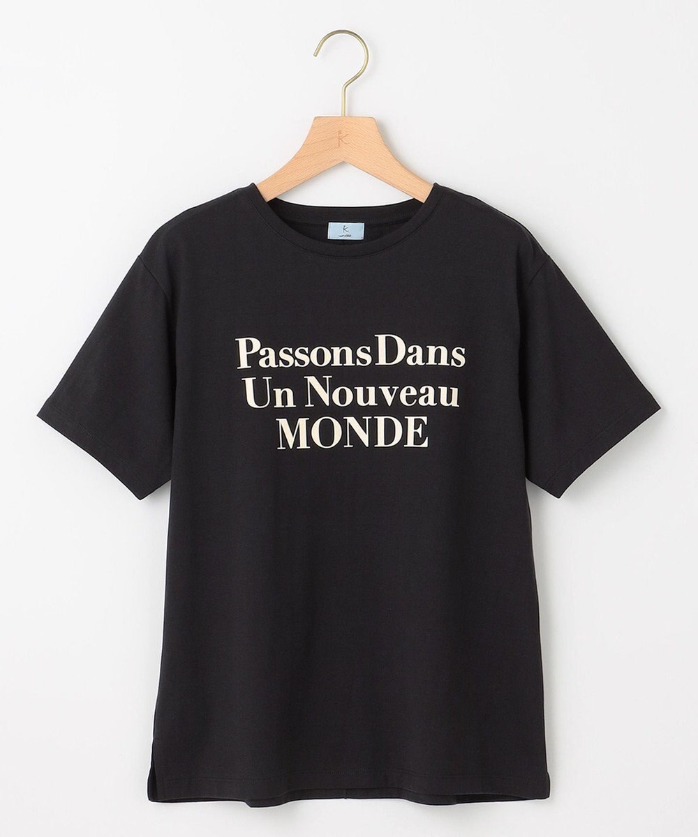 組曲 S 【綿100％】フロッキープリント Ｔシャツ 