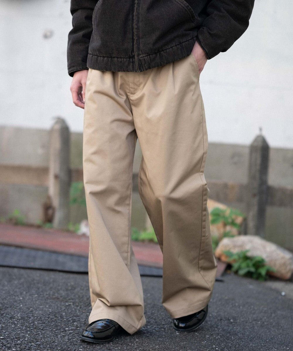 WEGO 別注RED　KAPタックワイドチノパンツ 