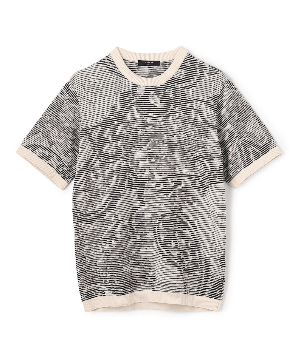 JOSEPH HOMME オリエンタルブラインドジャガード　クルーネック半袖ニットTEE 