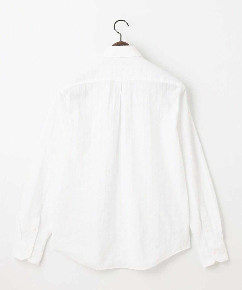 JOSEPH ABBOUD 【キングサイズ・オーガニックコットン使用】オーガニックコードストライプ ホワイトシャツ 
