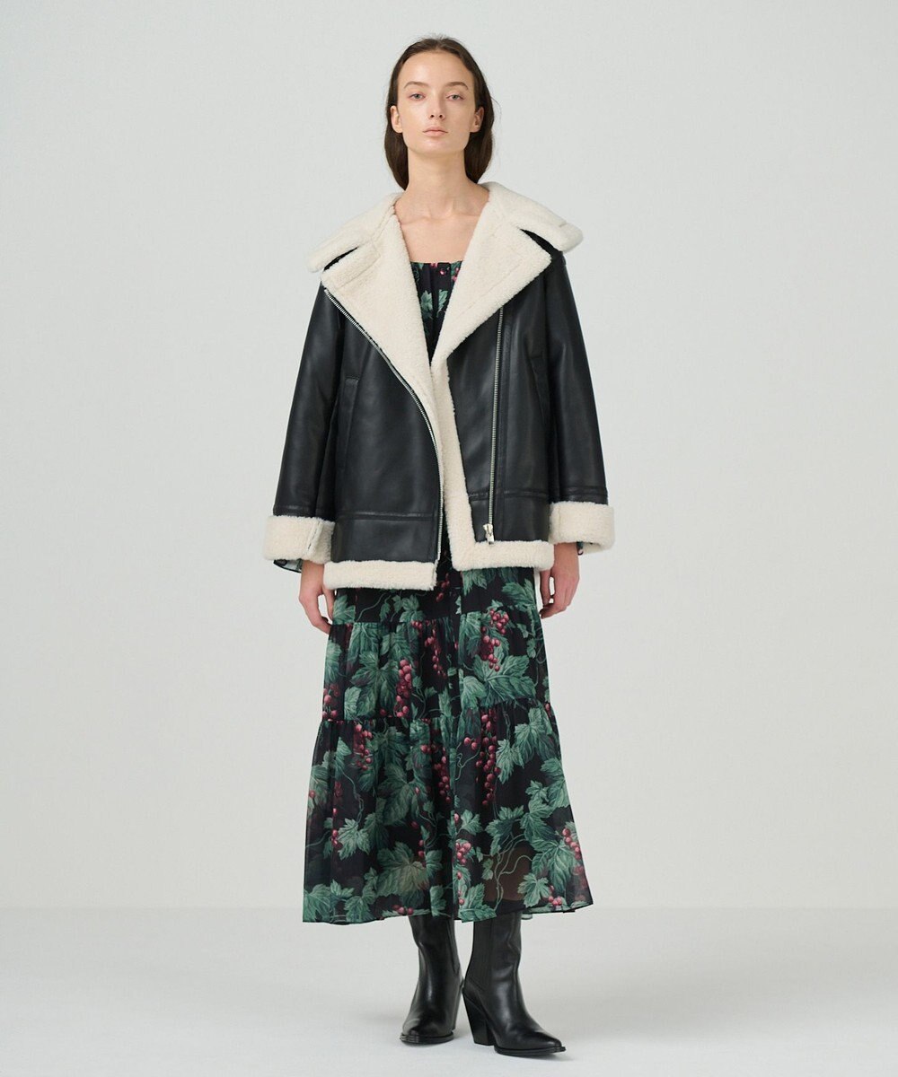 GRACE CONTINENTAL フェイクムートンフライトジャケット 