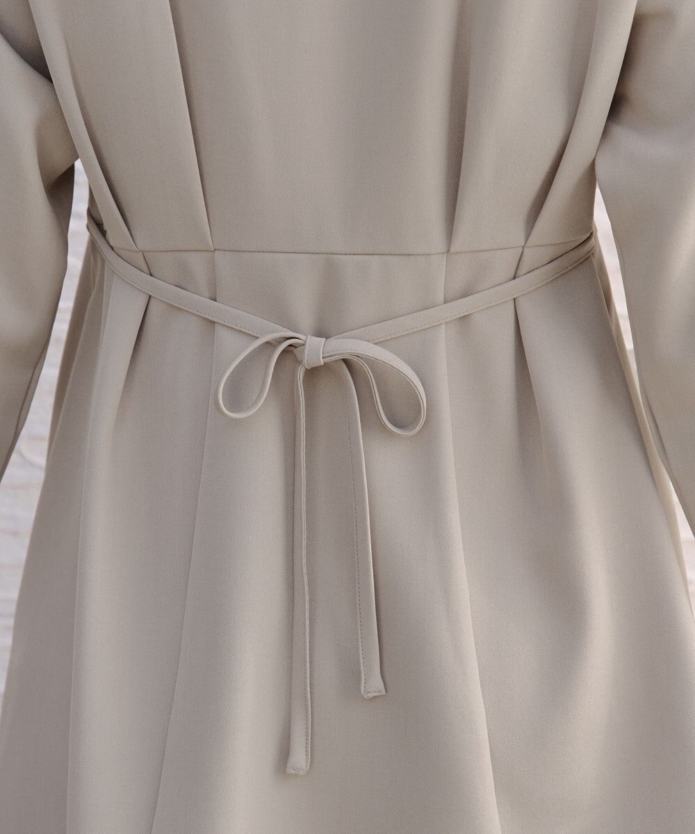 Tiaclasse リボン付きタックフレアチュニック 