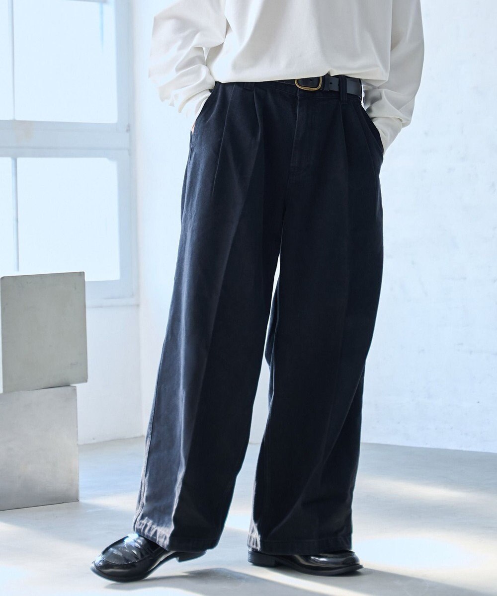 WEGO 【ウエストゴム】スーパーバギーデニムスラックス 