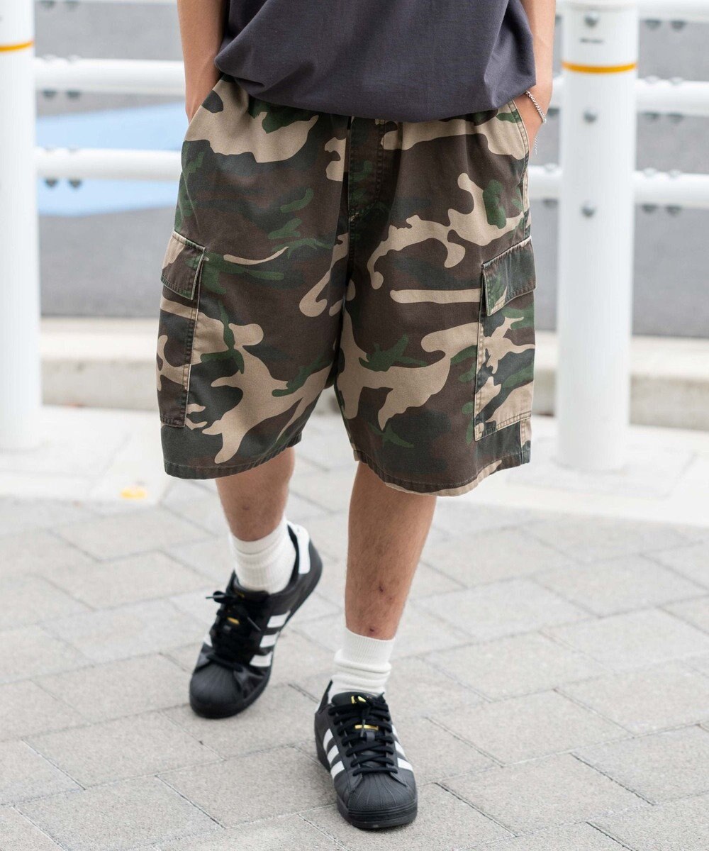 WEGO 【ウエストゴム】イージーバギーカーゴショーツ 