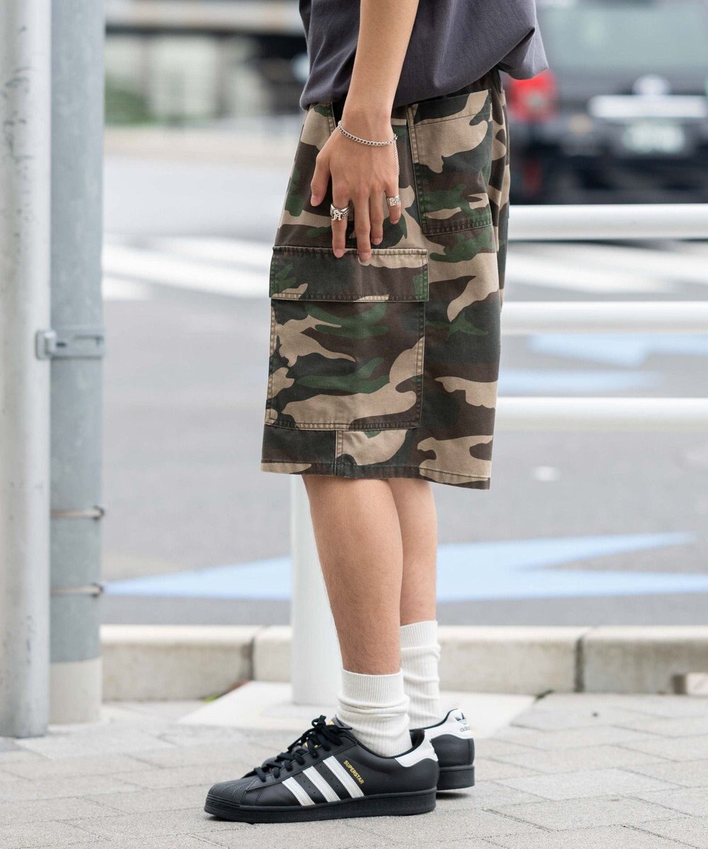 WEGO 【ウエストゴム】イージーバギーカーゴショーツ 