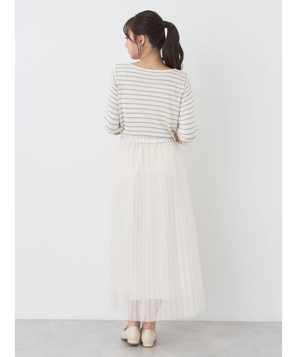 earth music&ecology レースボーダーニットプルオーバー 