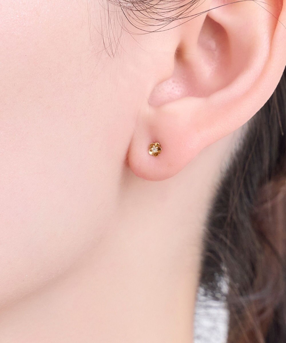 Phoebe 【金属アレルギー対応】プチフラワービジュースタッドピアス　クリア/ニッケルフリー（片耳） 