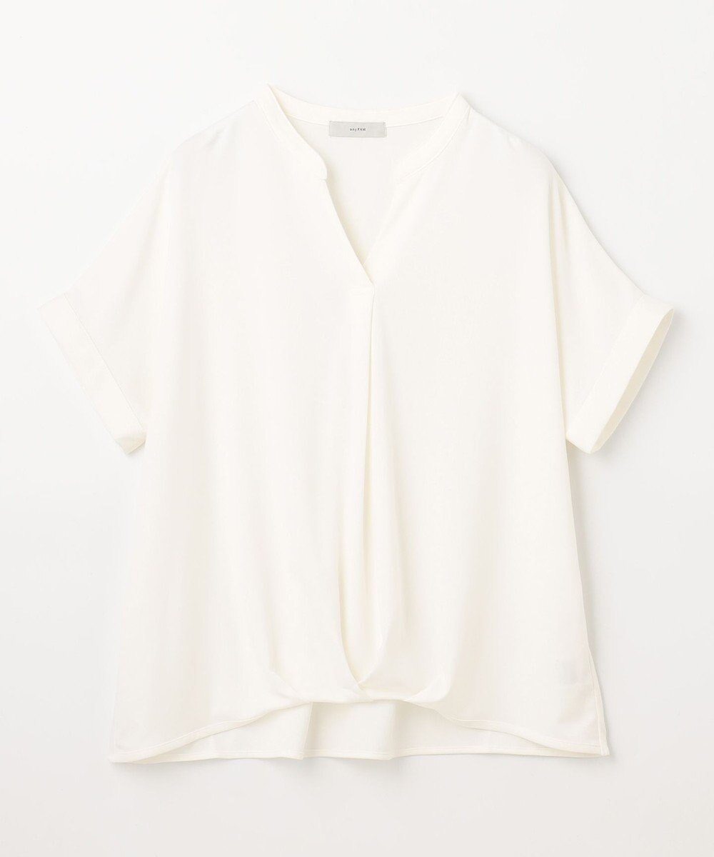 ANY ストレッチピケカシュクールカットソー 