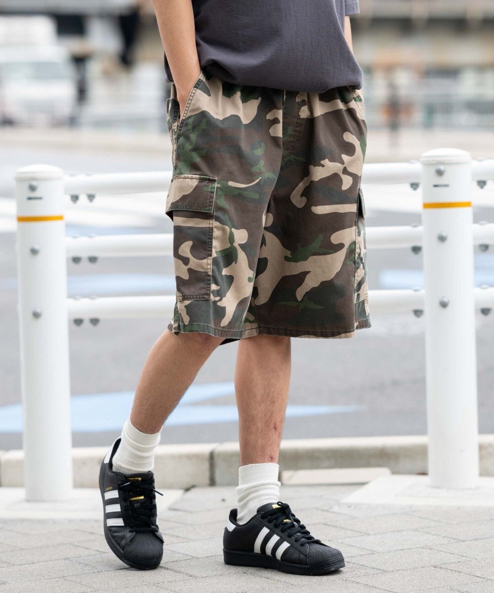 WEGO 【ウエストゴム】イージーバギーカーゴショーツ 