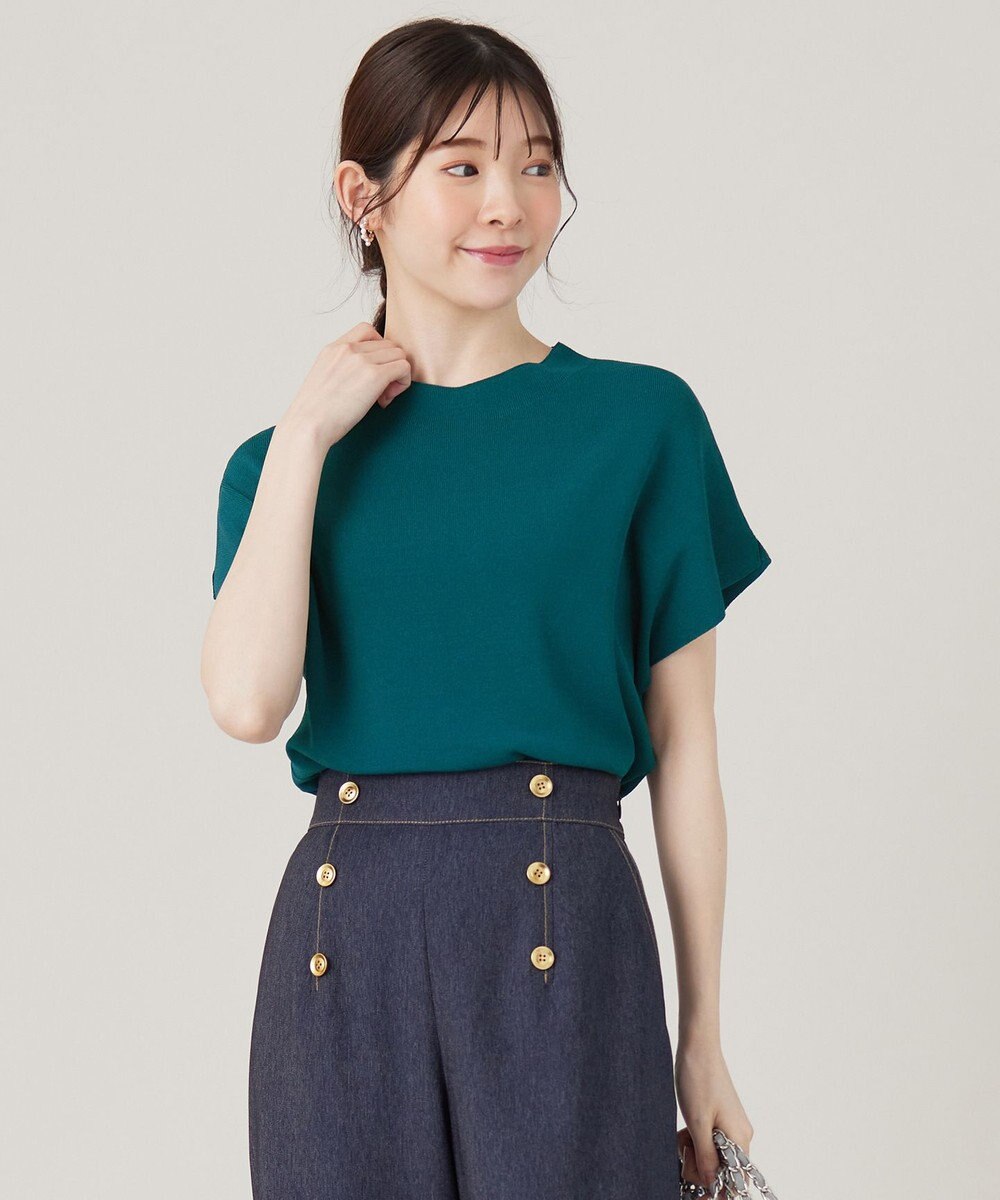 ANY SIS 【洗える】ボトルネックフレンチスリーブ ニットT 